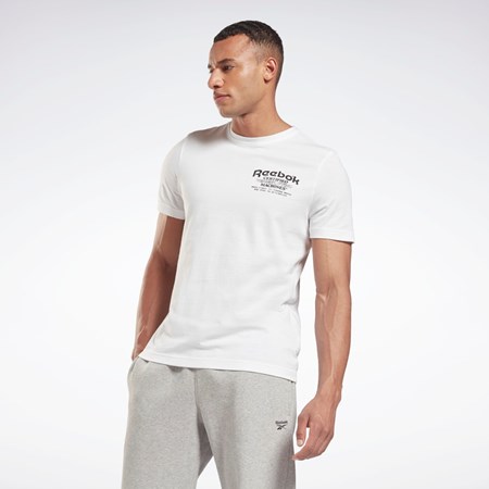 Reebok Weightlifting Novelty Grafiske T-Shirt Hvite | PJLCDO-569