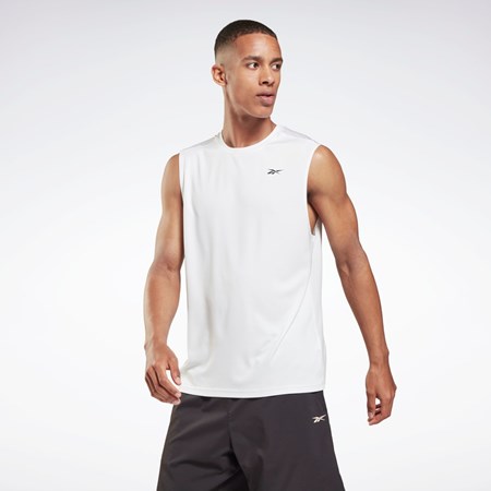 Reebok Workout Ready Ermeløse Tech T-Shirt Hvite Hvite | BSHGWK-439