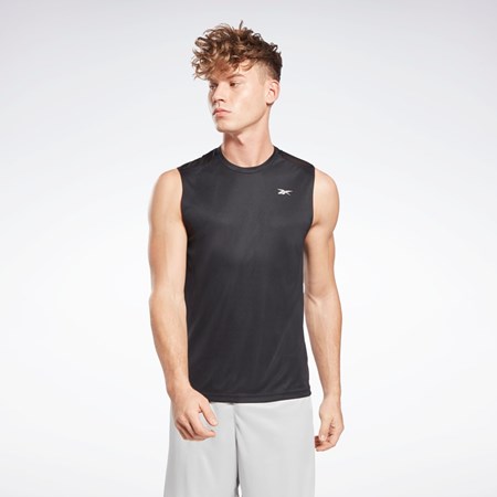 Reebok Workout Ready Ermeløse Tech T-Shirt Svarte | QFDVEA-520