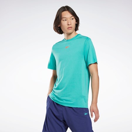 Reebok Workout Ready Mélange T-Shirt Semi Classic Teal | BAMPZU-230