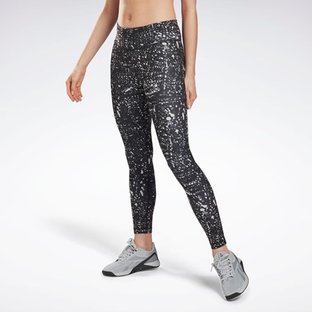 Reebok Workout Ready Printed Leggings Svarte | PUBXTG-869