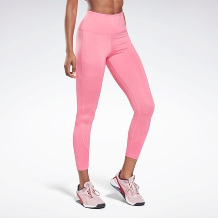 Reebok Workout Ready Rib High-Rise Leggings Rosa | OALWJX-270