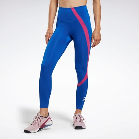 Reebok Workout Ready Vector Leggings Blå | CQXGPH-759