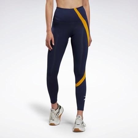 Reebok Workout Ready Vector Leggings Marineblå | LJQVUZ-692