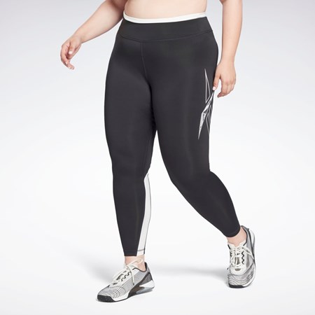 Reebok Workout Ready Vector Leggings (Plus Size) Svarte | OEDQTX-689